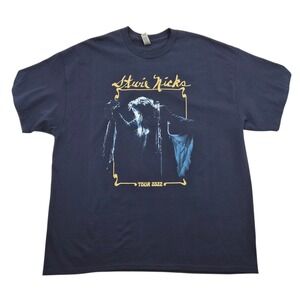 Stevie Nicks Tour 2022 T-Shirt Mens 2XL Navy Blue Gildan Ultra Cotton Band Tee
